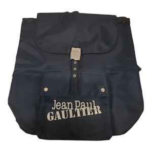 JEAN PAUL GAULTIER 'Weekend' Backpack Bag Navy Polyester Drawstring Travel NEW‎